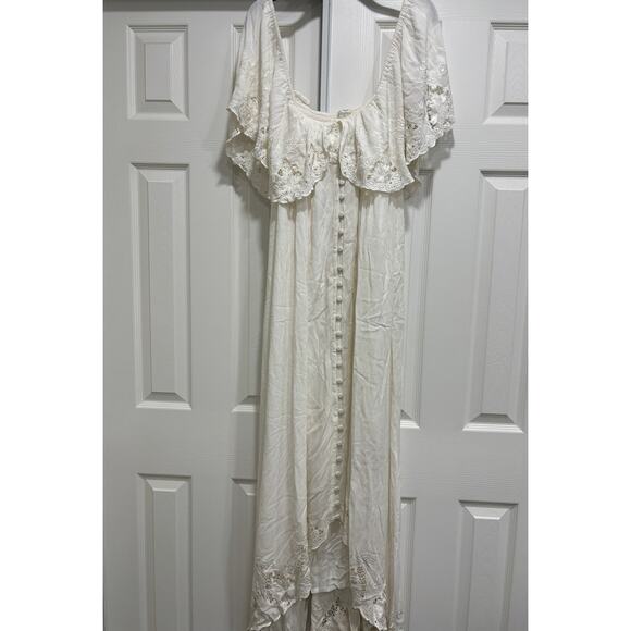 Fillyboo “Wonder Years” Maxi Dress Off White Embroidered Size Small - Picture 1 of 6